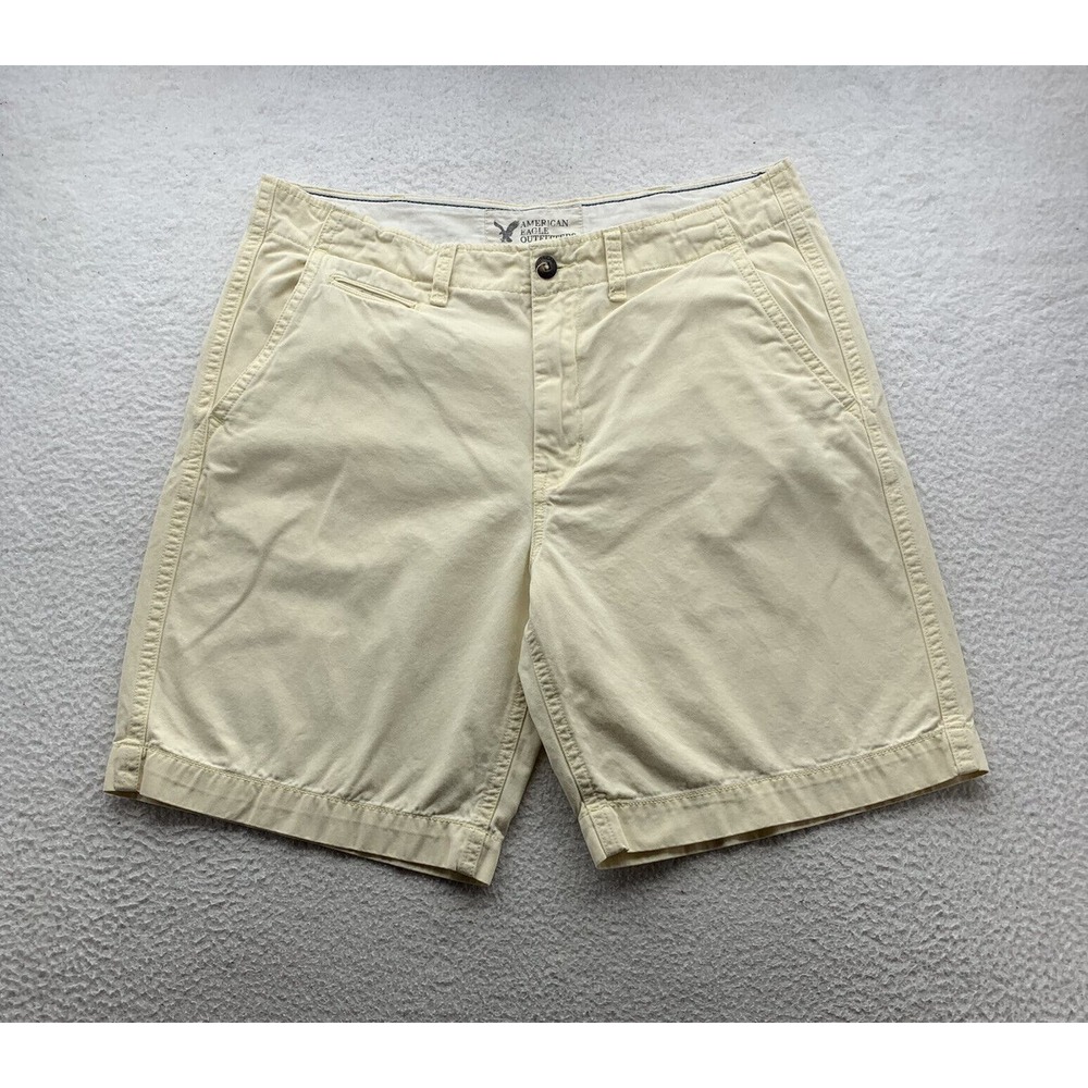 American Eagle Bermuda Shorts Mens 39x10 (Tag 38) Yellow Casual Comfort Preppy